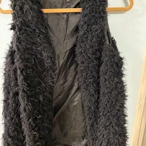Ambiance Black Fuzzy Outerwear